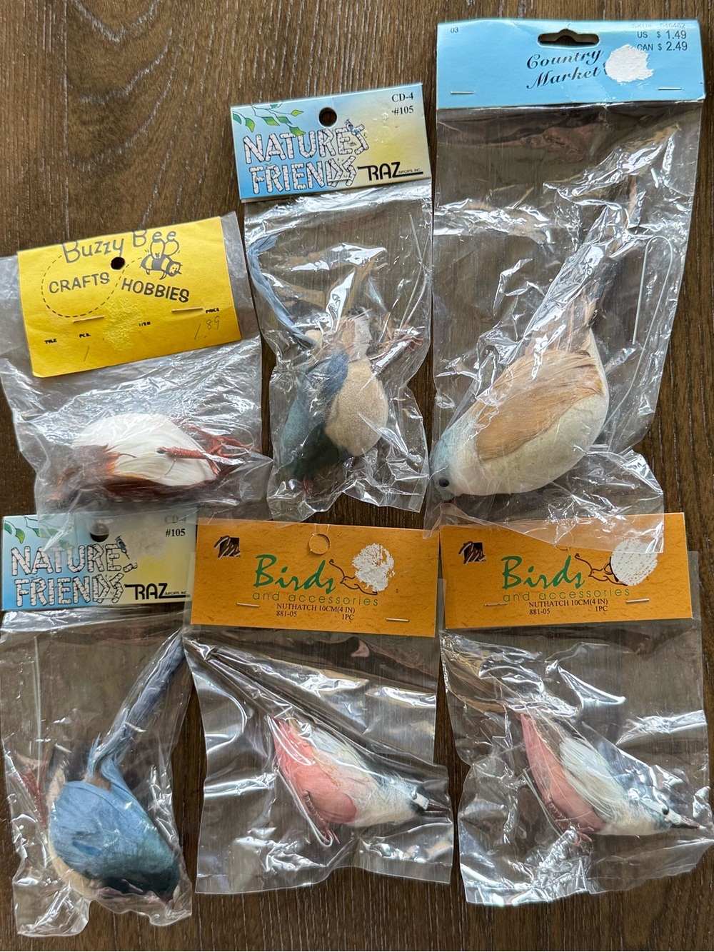 Vintage Real Feathered Craft Birds